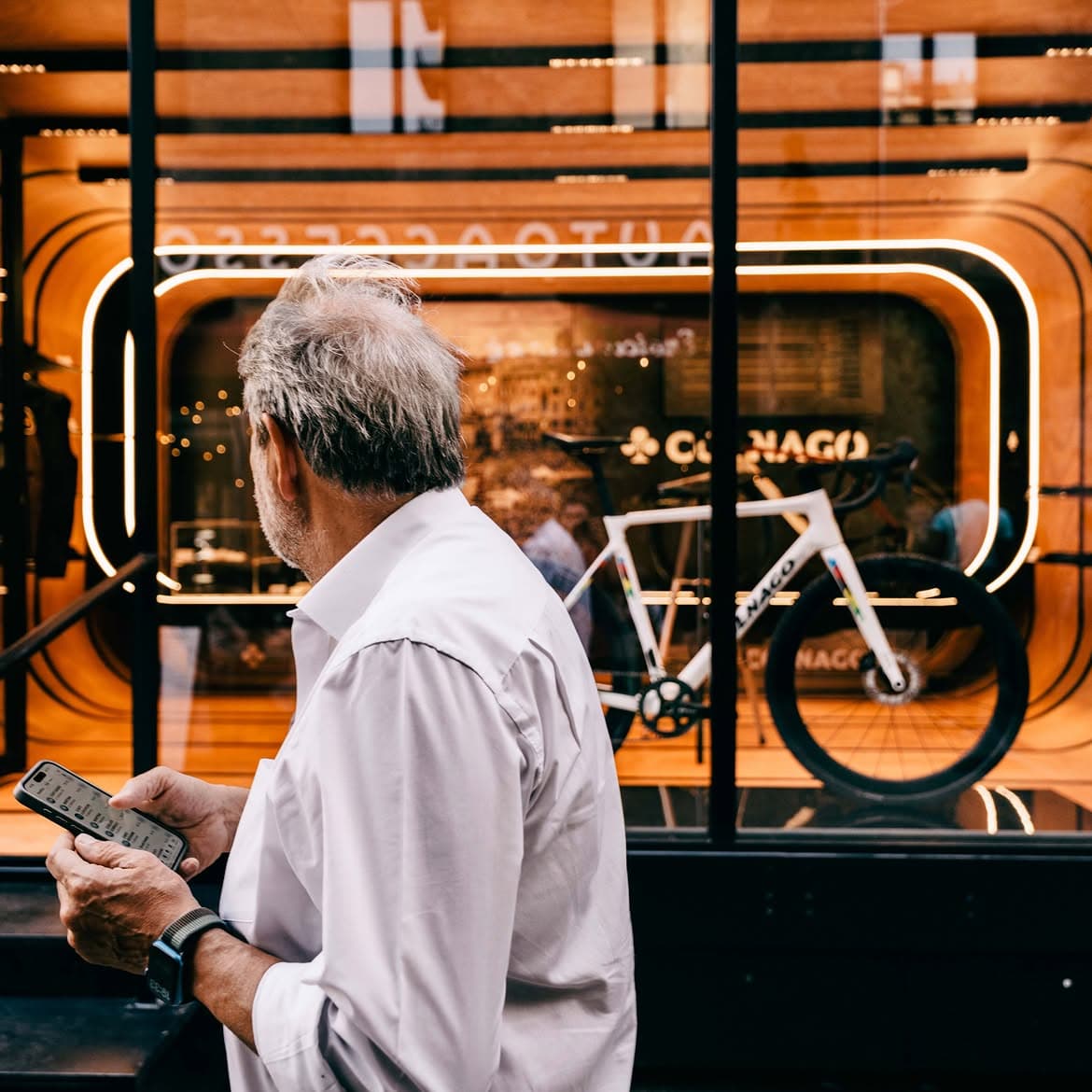 Dettaglio telaio Colnago con finiture premium